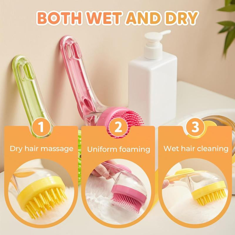 Pet Grooming Bath Brush – Shampoo Dispenser Scrubber for Dogs & Cats, Perfect for Long or Short Hair