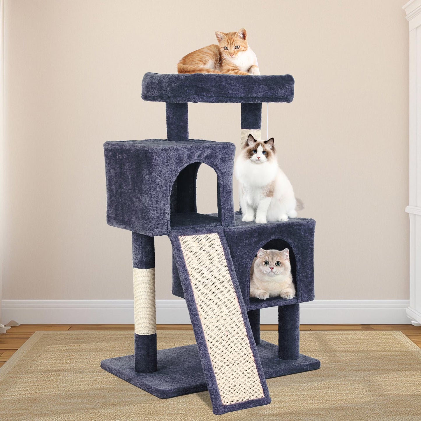 36-Inch Cat Tree Tower for Indoor Cats – Multi-Level Activity Center with Scratching Posts, Condos & Toys (3 Colors)