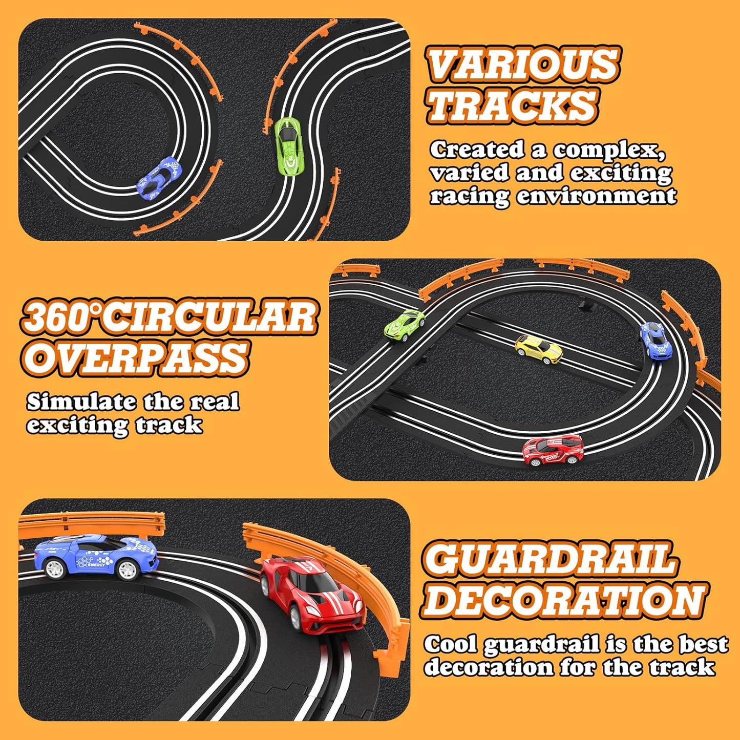 Slot Car Race Track Set – 18.4 ft Electric Racing Track with 4 Cars, Controllers & Lap Counter for Kids Ages 6–12
