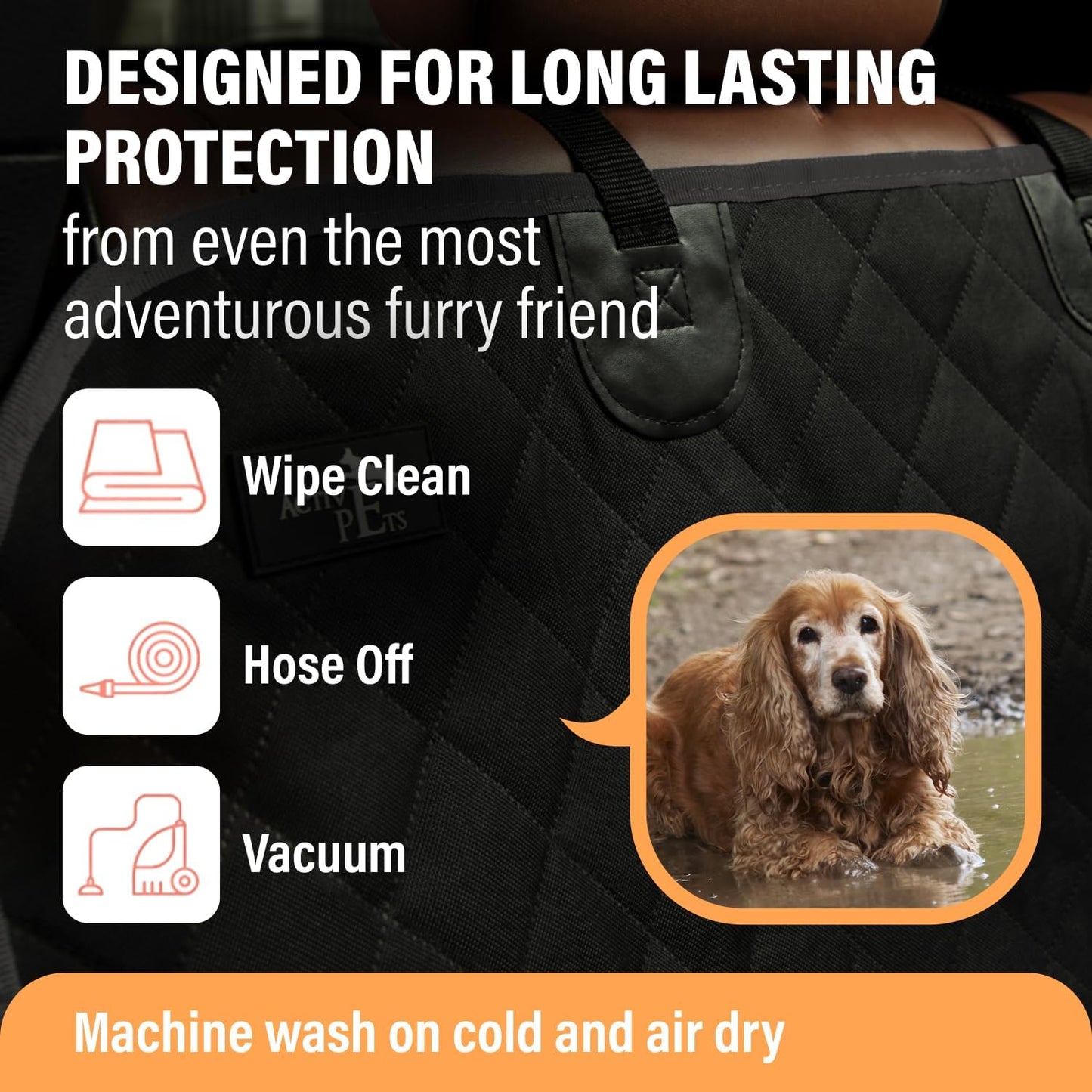 Waterproof Dog Car Seat Cover – Non-Slip Hammock Protector for Cars & SUVs (53" x 56")