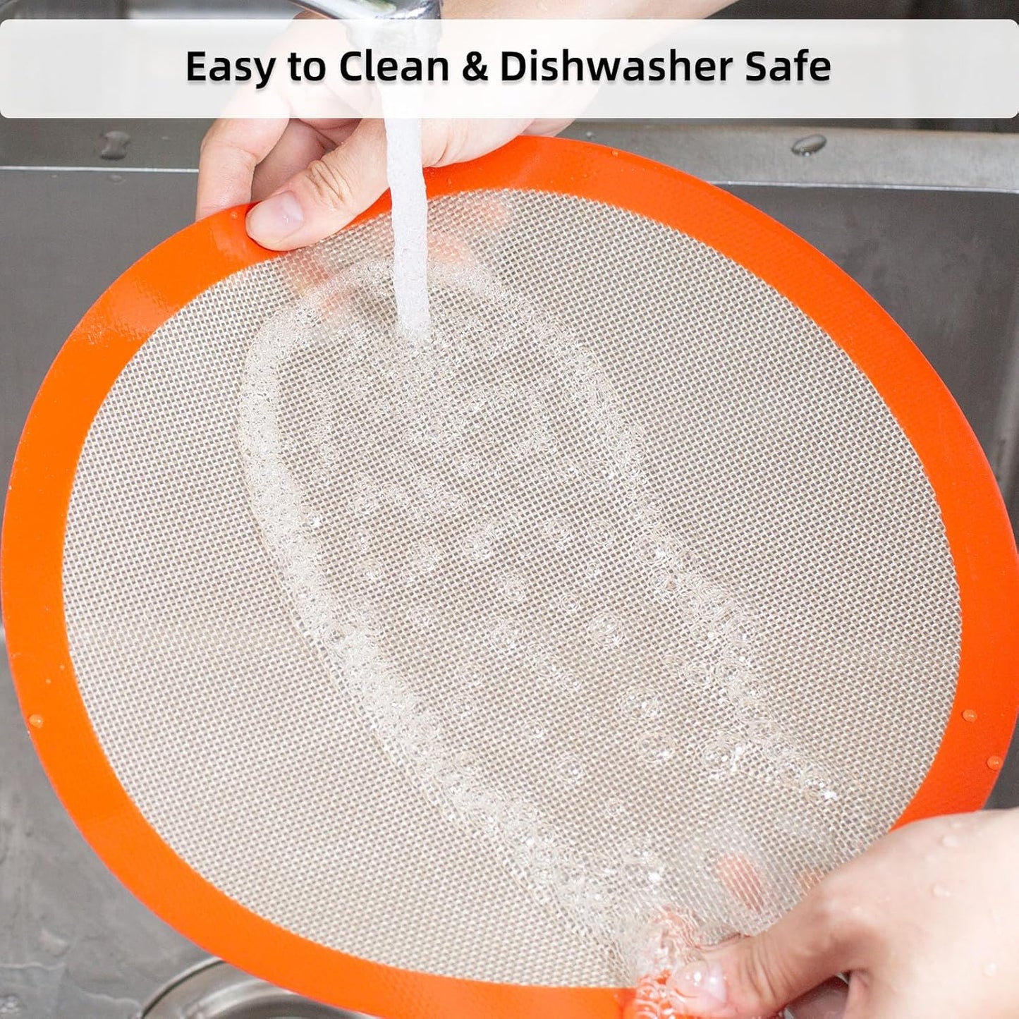 Round Silicone Baking Mat – 12 Inch Non-Stick Reusable Liner for Pizza, Dough, Cake & Air Fryer (2 Pack)
