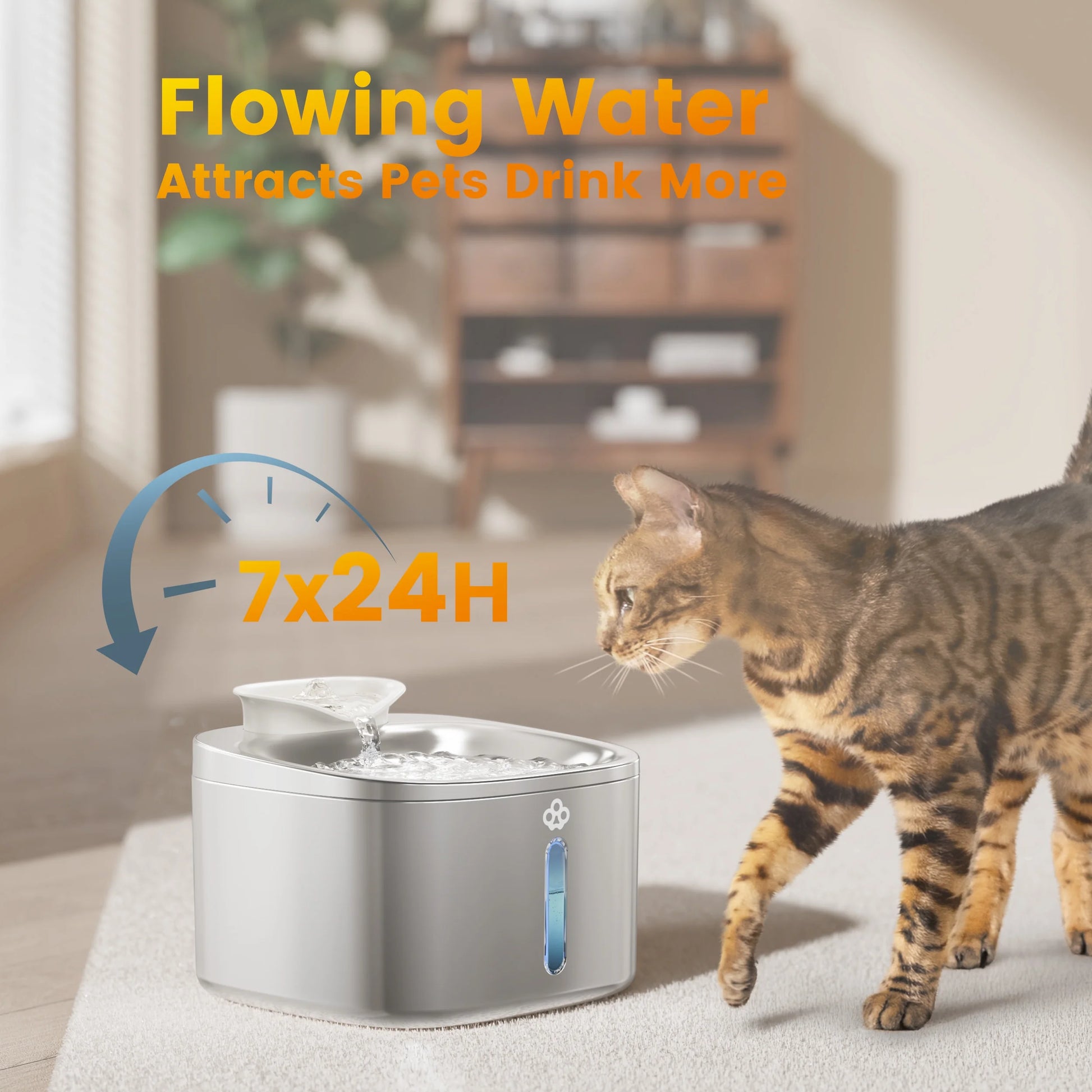 Stainless Steel Cat Water Fountain – 3.5L Quiet Automatic Pet Dispenser with Filters