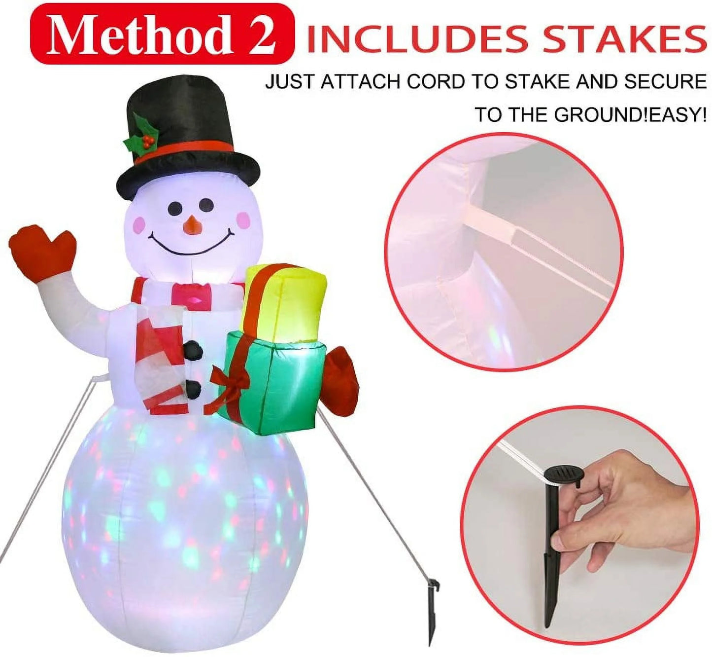 5FT Light-Up Snowman Inflatable – Outdoor Christmas Decoration with Rotating LED Lights