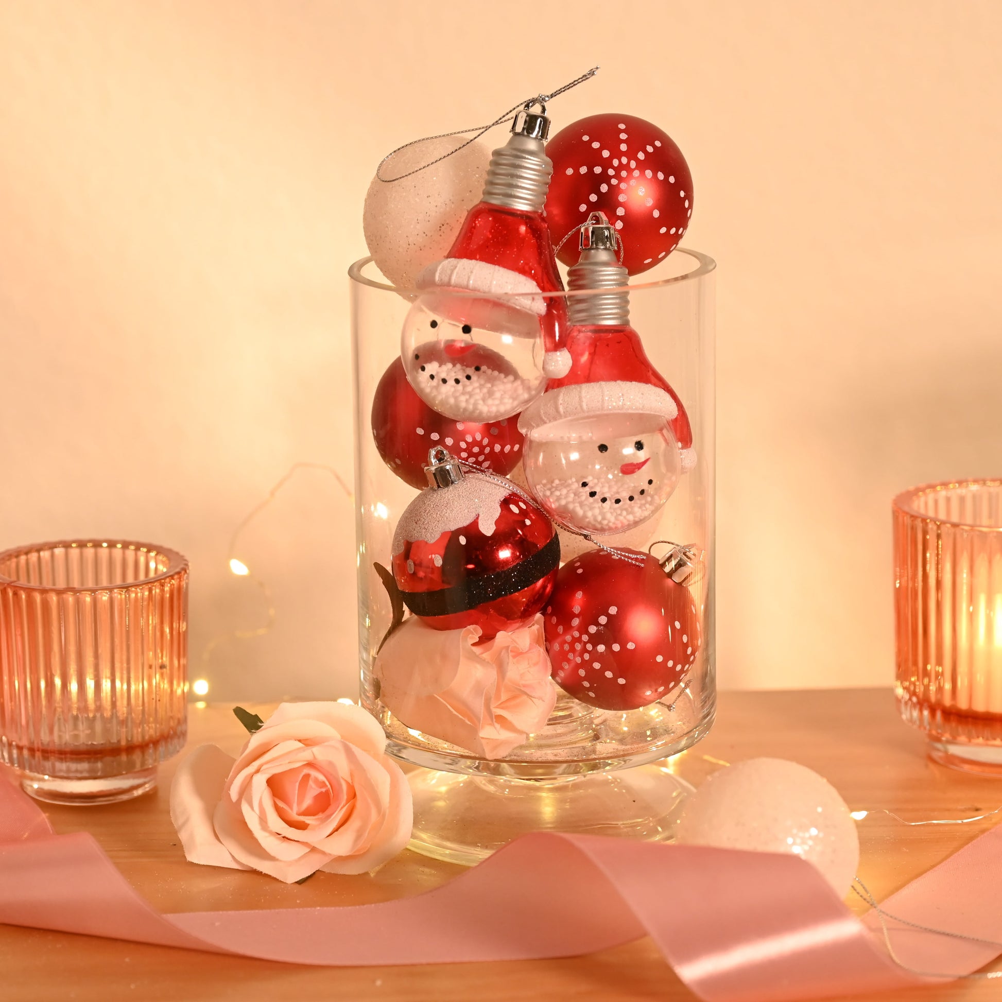 Valery Madelyn Red & White Christmas Ornament Collection – Shatterproof Holiday Balls in Multiple Styles & Finishes