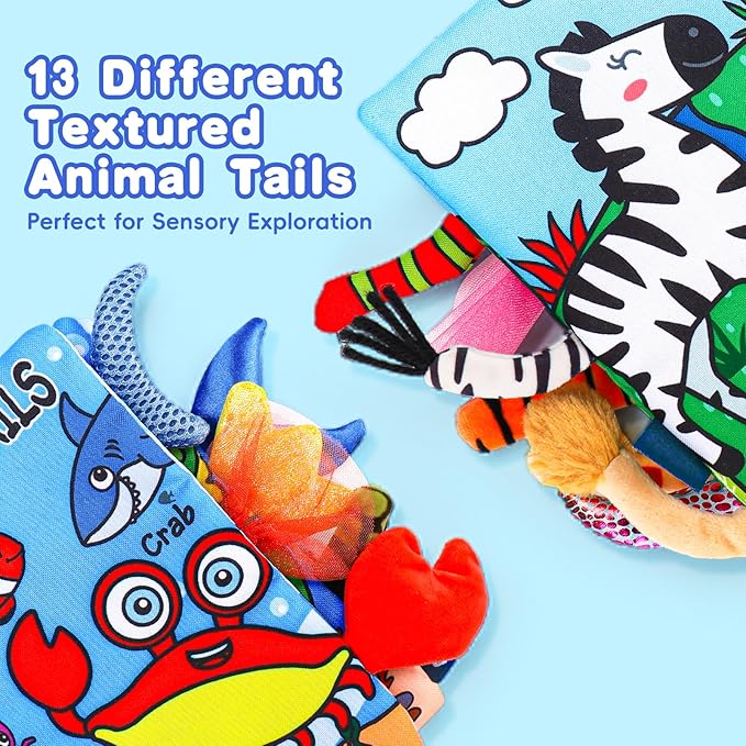 Premium 2-Pack Baby Touch & Feel Crinkle Books – Jungle & Ocean Sensory Toys for Newborns (0–12 Months)