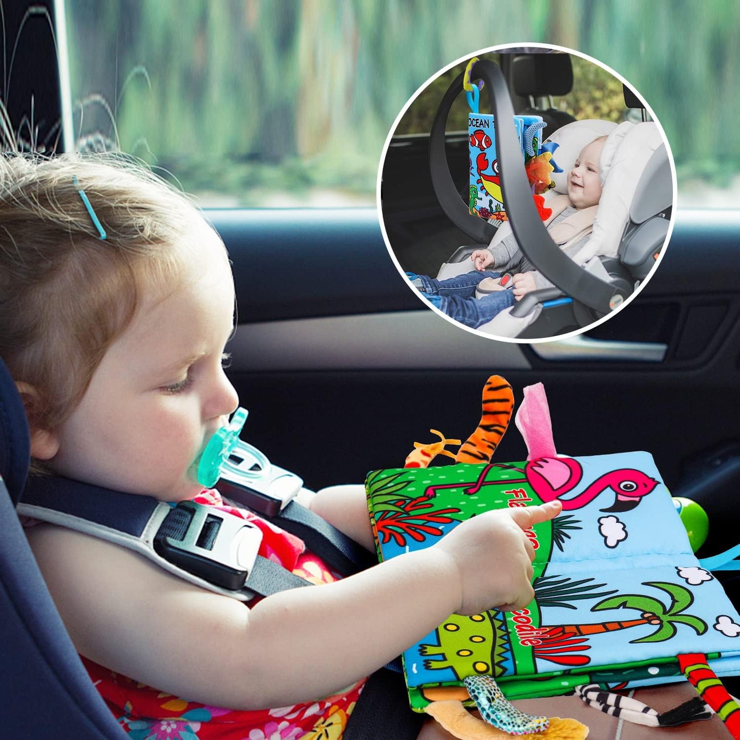 Premium 2-Pack Baby Touch & Feel Crinkle Books – Jungle & Ocean Sensory Toys for Newborns (0–12 Months)