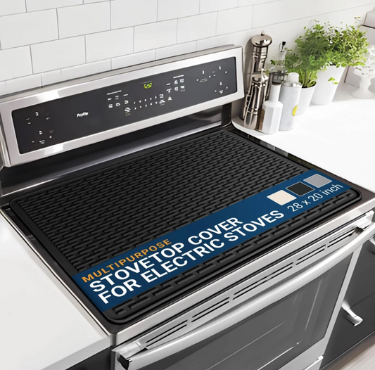 Silicone Glass Top Stove Cover – 28x20 Inch Heat-Resistant Cooktop Protector & Kitchen Drying Mat