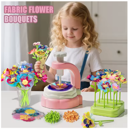 Fabric Flower Bouquet Craft Kit – DIY Handmade Toy for Kids, Creative Market Playset, Perfect Birthday & Holiday Gift