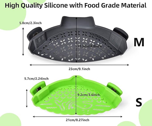 🥣 Adjustable Clip-On Silicone Pot Strainer – Universal Kitchen Colander for Pasta, Pans & Bowls