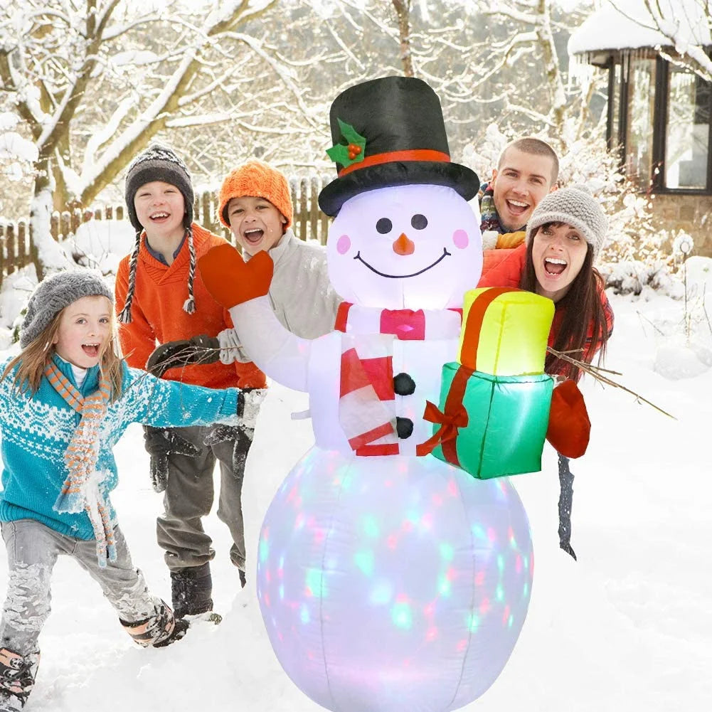 5FT Light-Up Snowman Inflatable – Outdoor Christmas Decoration with Rotating LED Lights