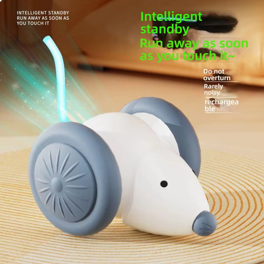 Interactive Cat Toy – Rechargeable Electric Mouse Car with Smart Obstacle Avoidance for Indoor Cats