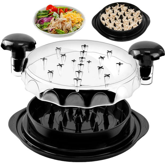 Kitchen Meat Shredder with Clear Lid & Anti-Slip Base – Easy Twist Chicken & Beef Shredder, Dishwasher Safe with Cleaning Brush