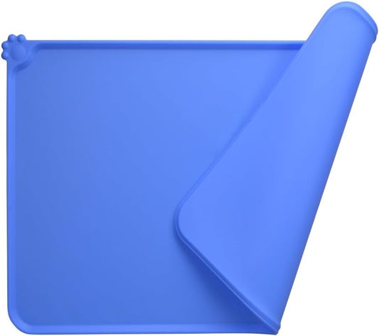 Silicone Pet Food Mat – Non-Slip Waterproof Placemat for Dogs & Cats (Pink, Blue, Black)