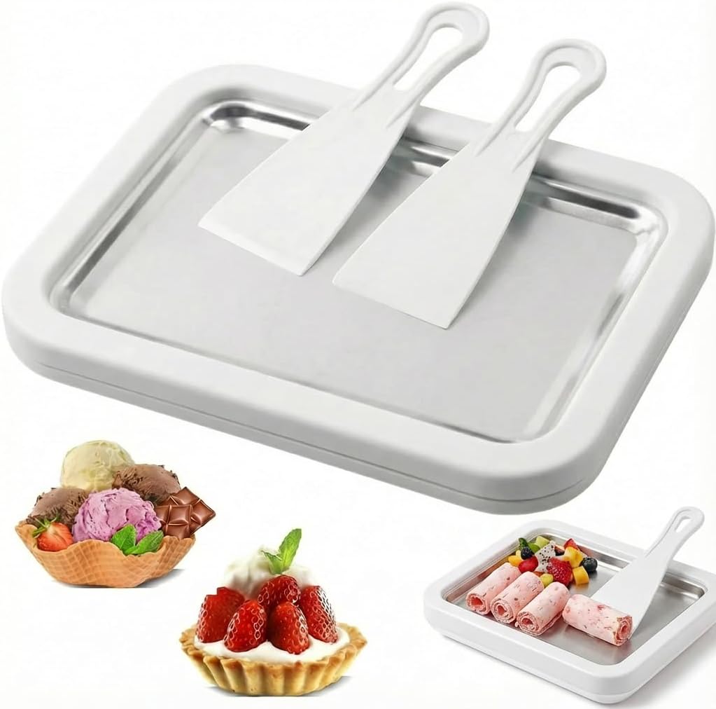 Rolled Ice Cream Maker Pan | DIY Frozen Dessert Kit