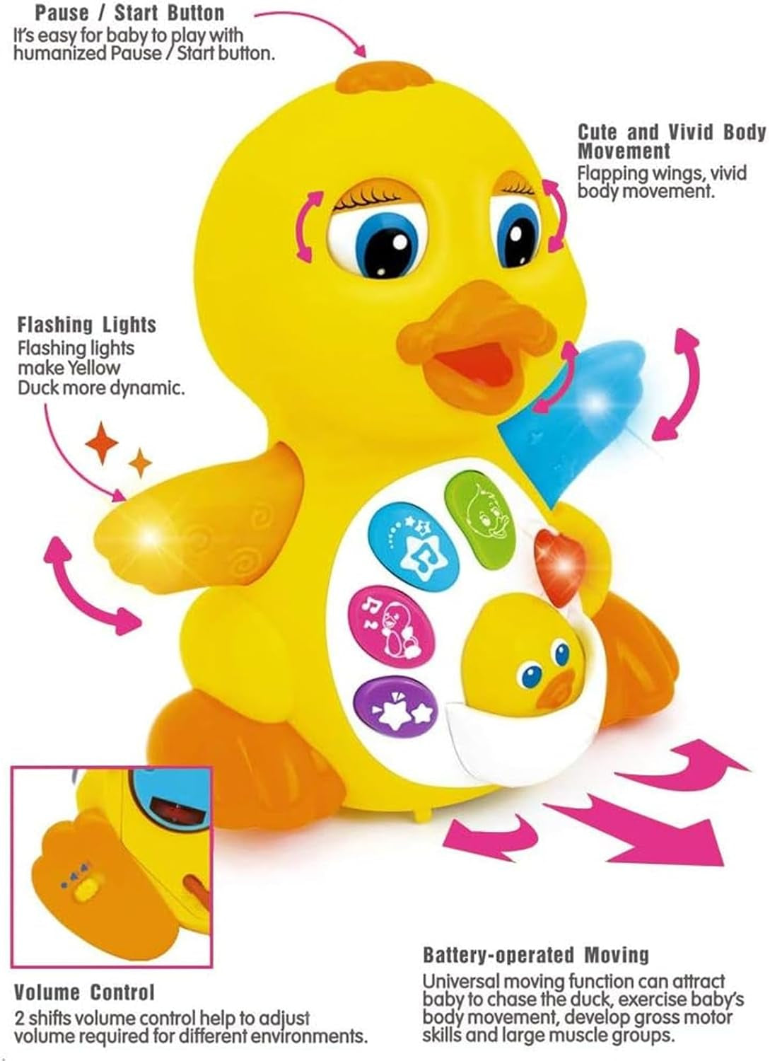 Musical Walking Duck Toy | Interactive Light & Sound Baby Toy