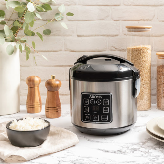 8-Cup Rice Cooker – Granite Nonstick Pot, One-Touch Cooking & Auto Keep-Warm