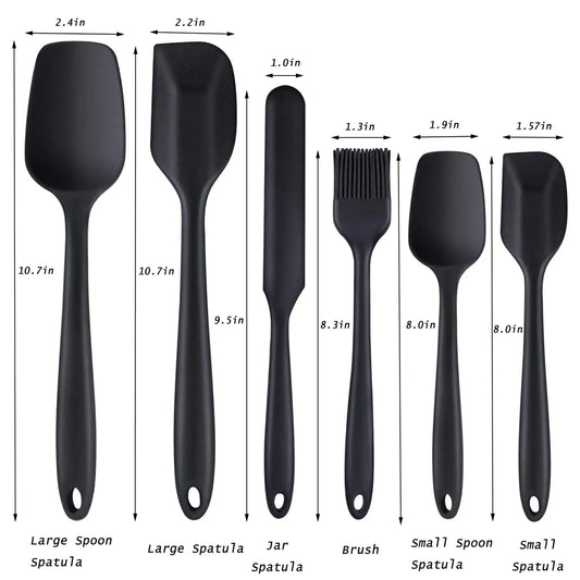 Premium Silicone Spatula Set – 6 Heat-Resistant Non-Stick Cooking & Baking Utensils with Stainless Core | Easy to Clean, Dishwasher Safe