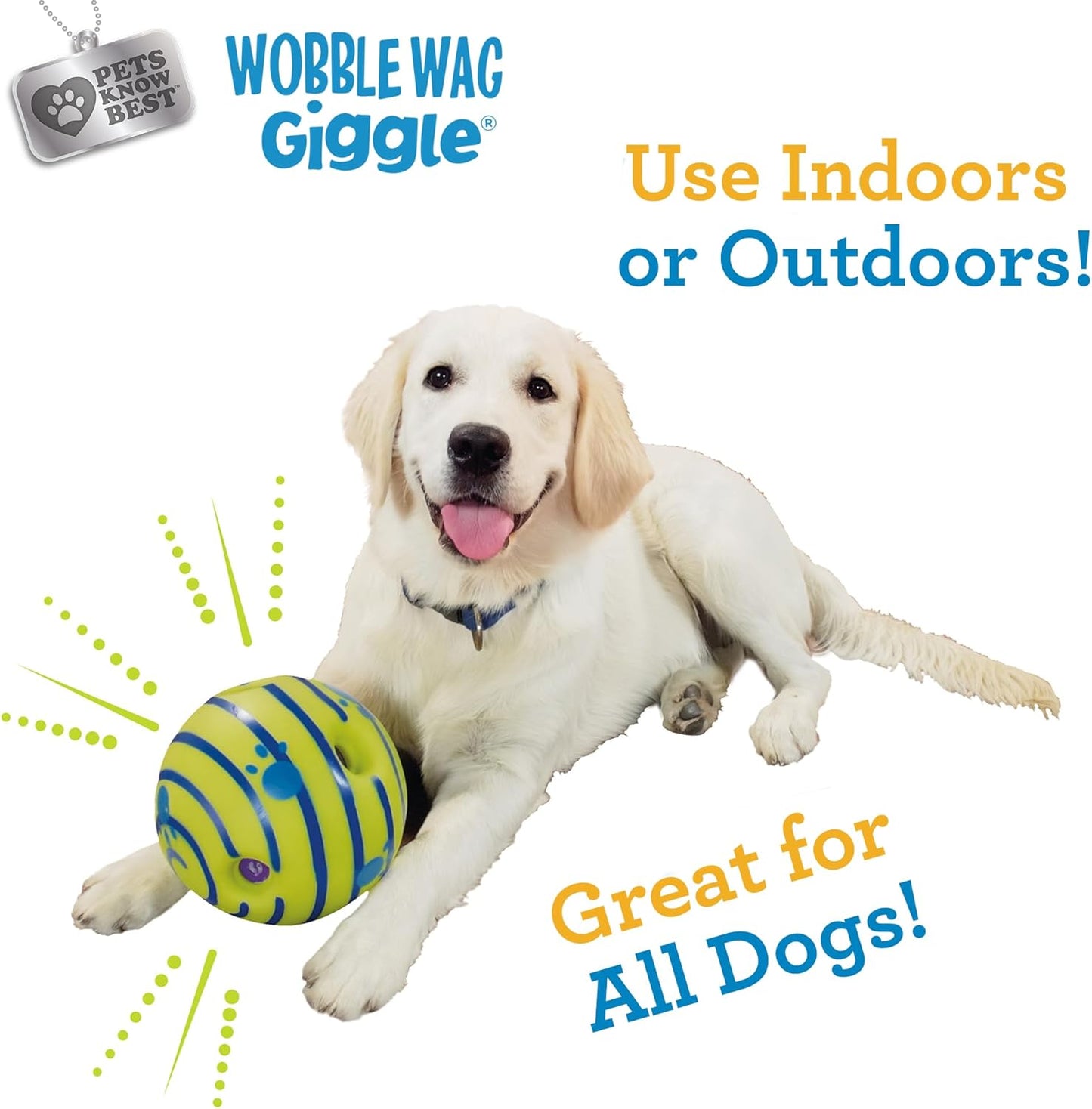 Wobble Wag Giggle Ball for Dogs – Fun Rolling Enrichment Toy That Keeps Pets Active Indoors or Outdoors