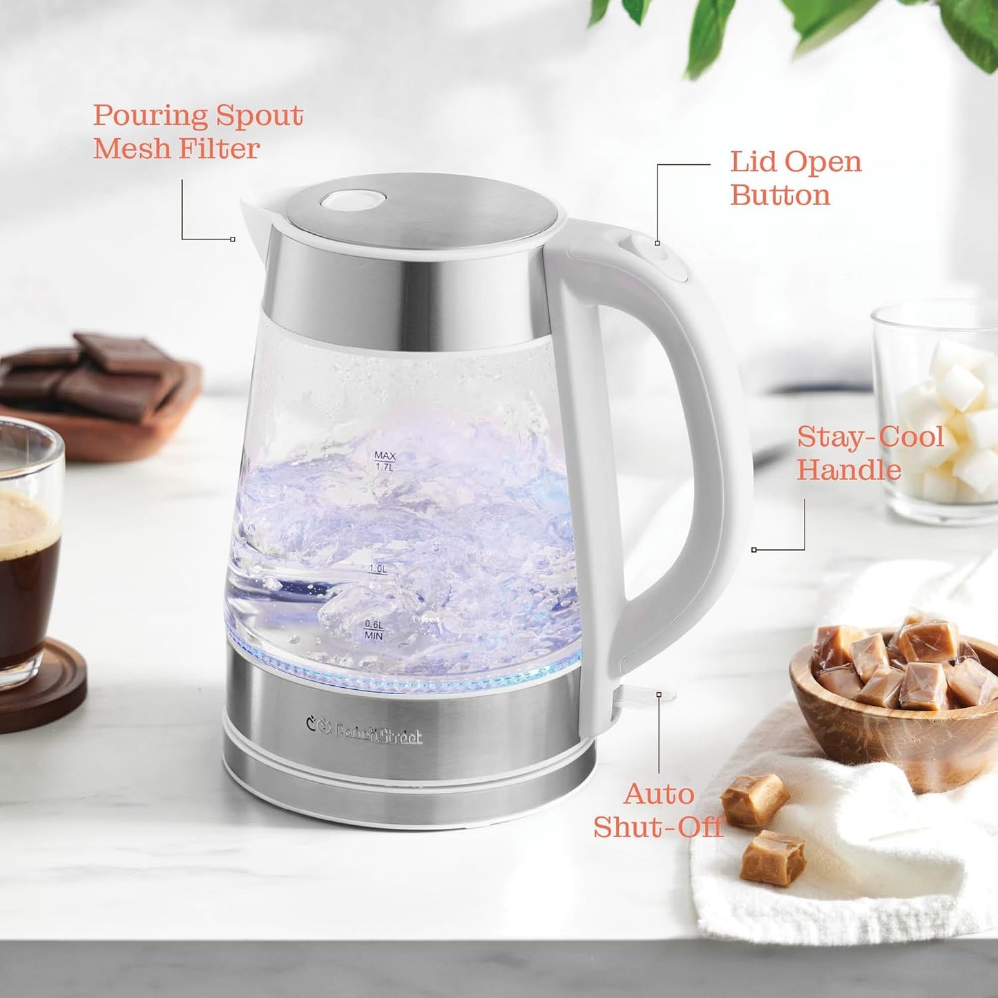Electric Glass Kettle | Fast Boil Cordless Tea Kettle