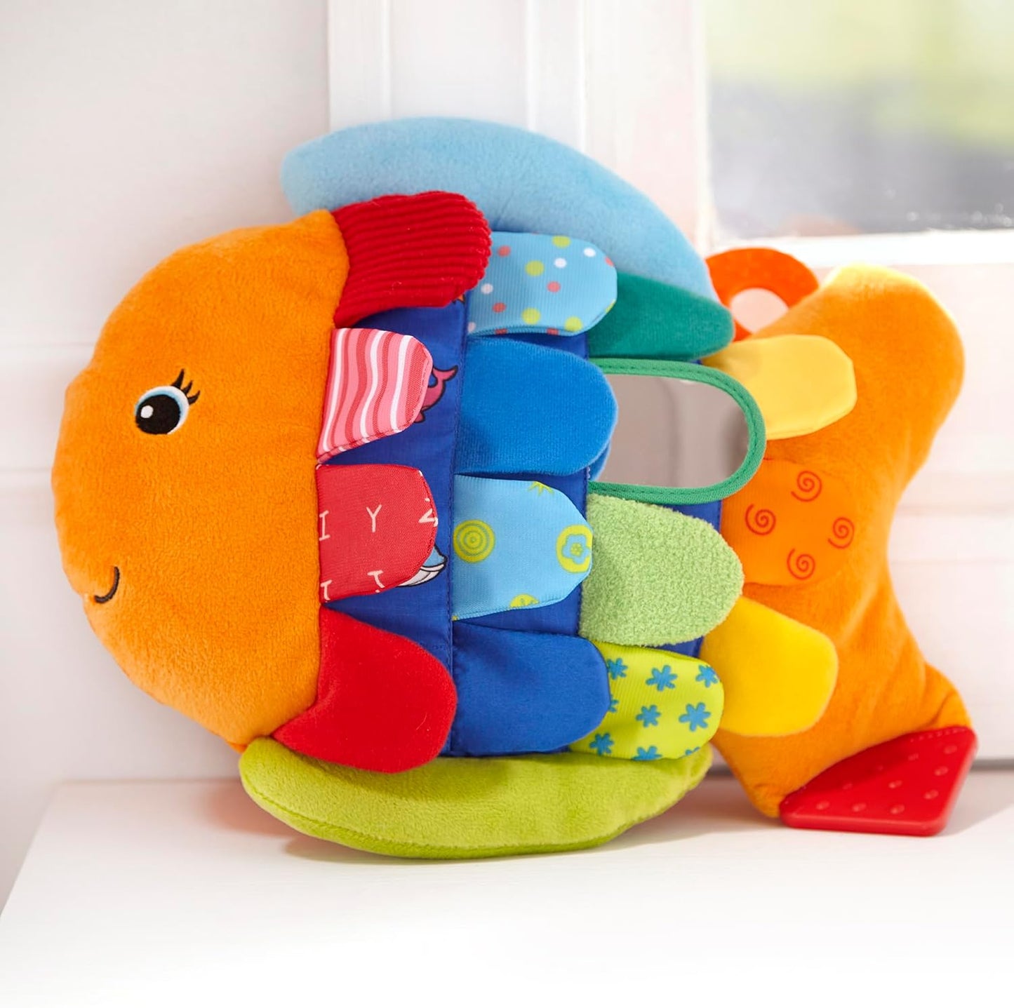 Flip Fish Soft Baby Sensory Toy – Crinkle, Mirror & Plush Activity Toy