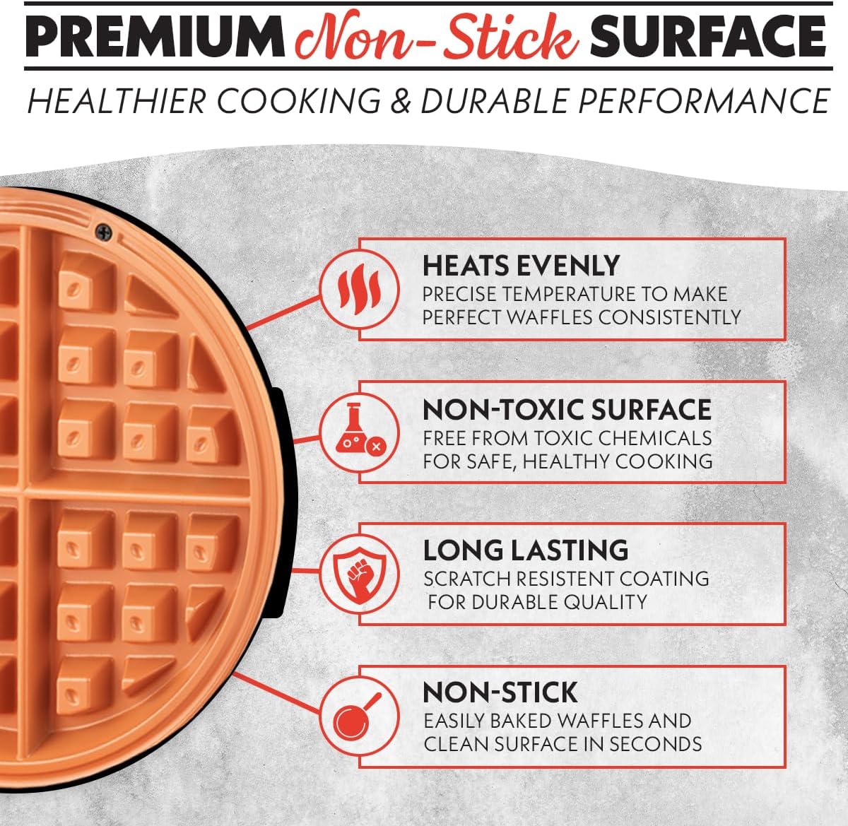 Waffle Maker with Nonstick Plates | Adjustable Browning Control