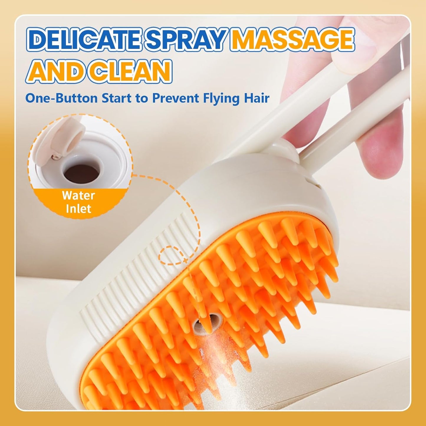 4-in-1 Cat & Dog Steam Grooming Brush – Rechargeable Anti-Static Shedding & Cleaning Tool