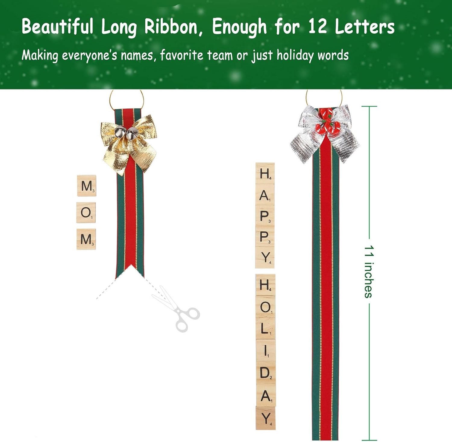 Personalized Letter Tile Christmas Ornaments – DIY Holiday Craft Kit for Tree & Gift Decorations