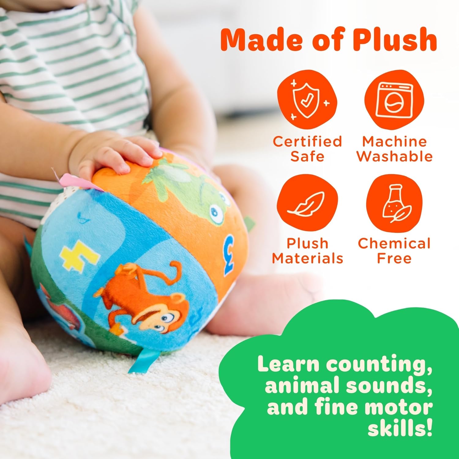 Interactive Baby Sensory Ball Toy – Musical Motion-Activated Plush Toy