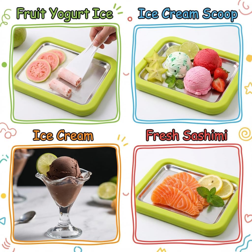 Rolled Ice Cream Maker Pan | DIY Frozen Dessert Kit