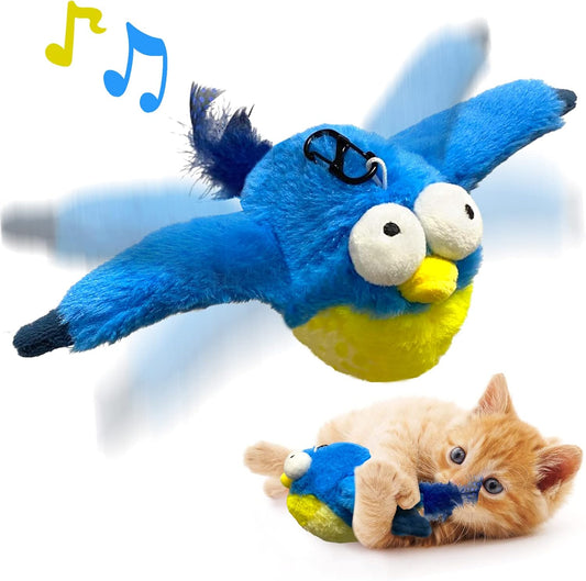 Interactive Flapping Bird Cat Toy with Catnip – Chirping, Touch-Activated & USB Rechargeable