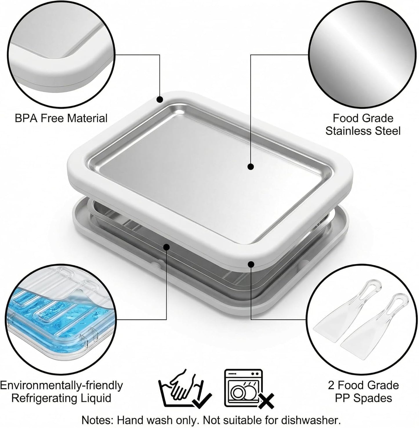 Rolled Ice Cream Maker Pan | DIY Frozen Dessert Kit