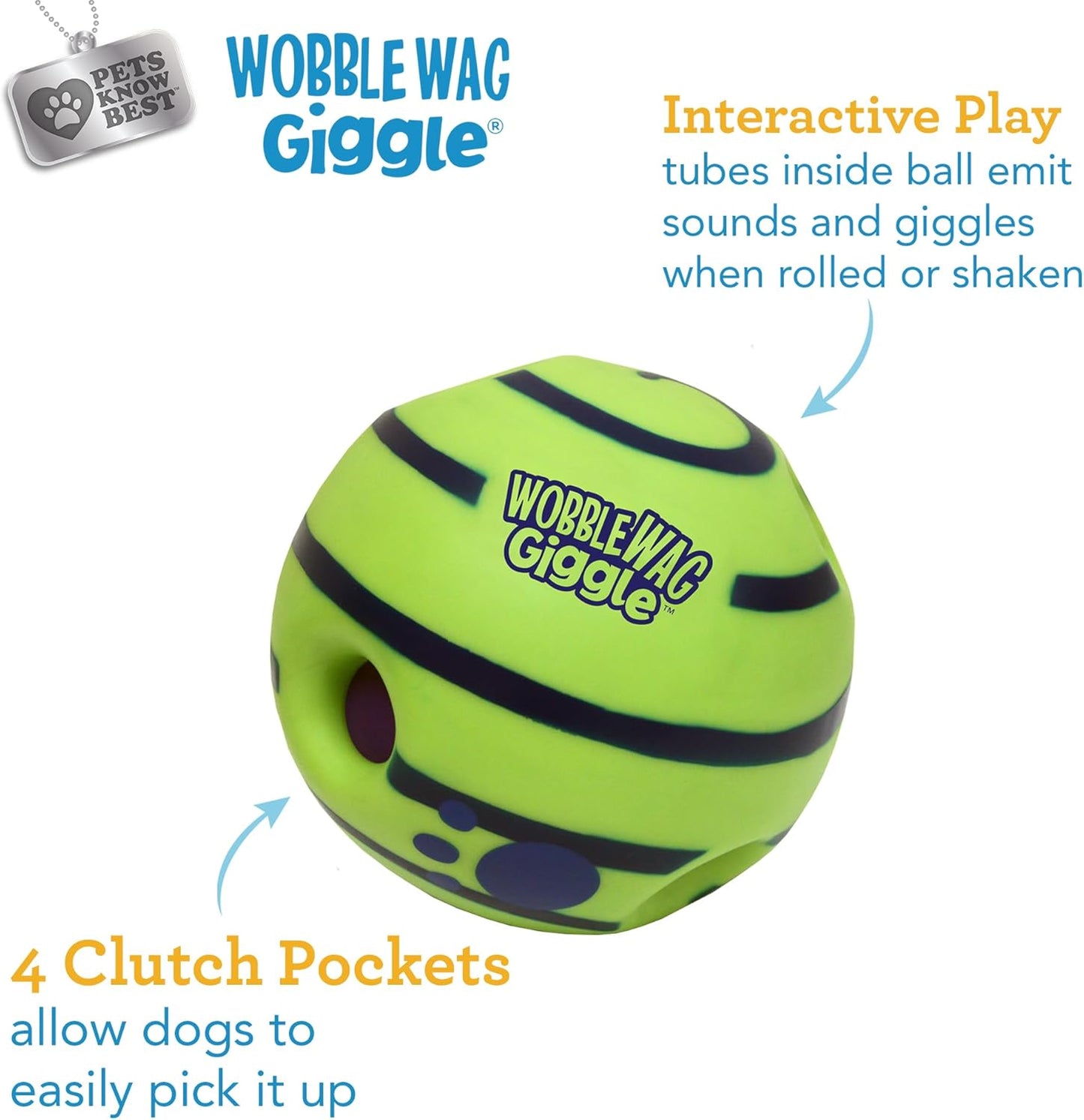 Wobble Wag Giggle Ball for Dogs – Fun Rolling Enrichment Toy That Keeps Pets Active Indoors or Outdoors