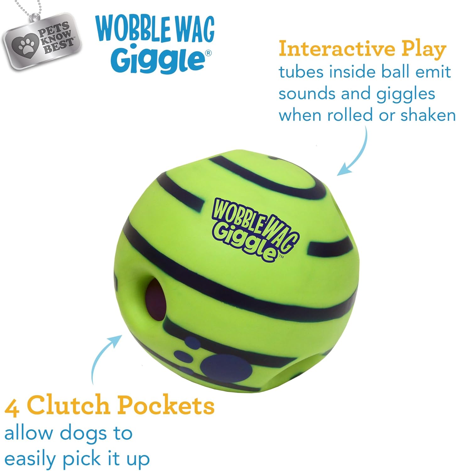 Wobble Wag Giggle Ball for Dogs – Fun Rolling Enrichment Toy That Keeps Pets Active Indoors or Outdoors