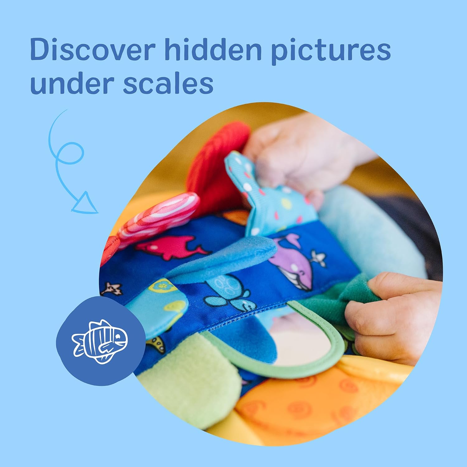 Flip Fish Soft Baby Sensory Toy – Crinkle, Mirror & Plush Activity Toy
