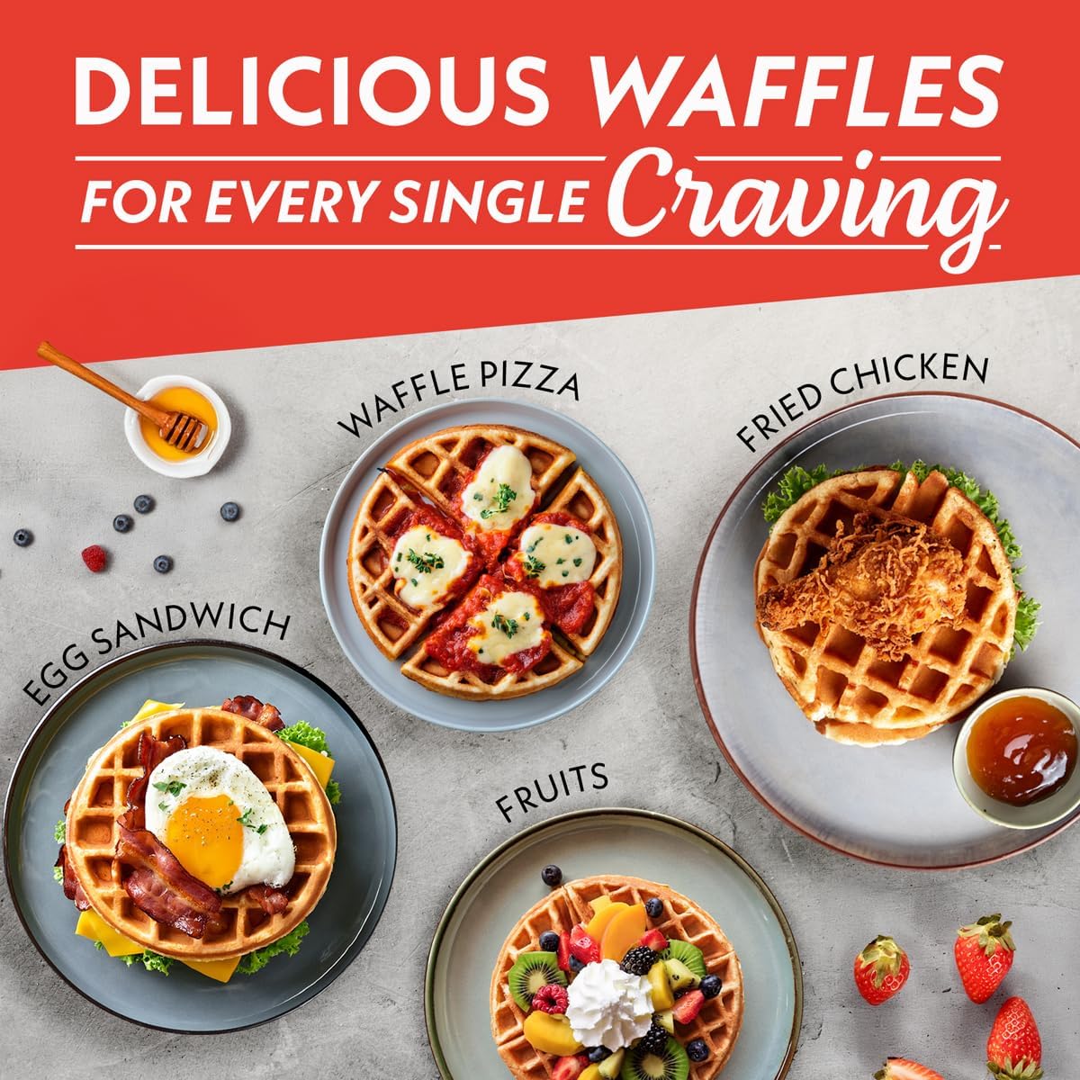 Waffle Maker with Nonstick Plates | Adjustable Browning Control