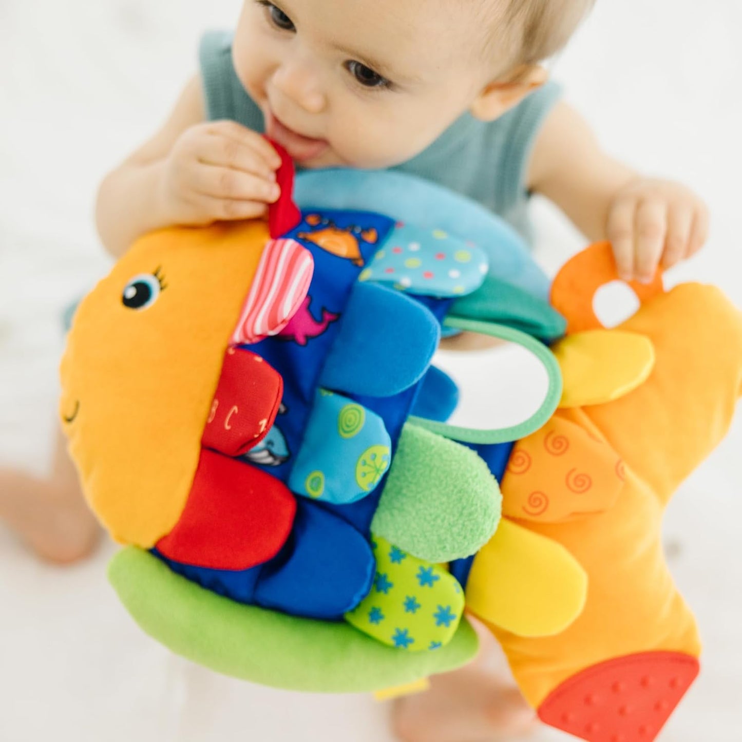 Flip Fish Soft Baby Sensory Toy – Crinkle, Mirror & Plush Activity Toy