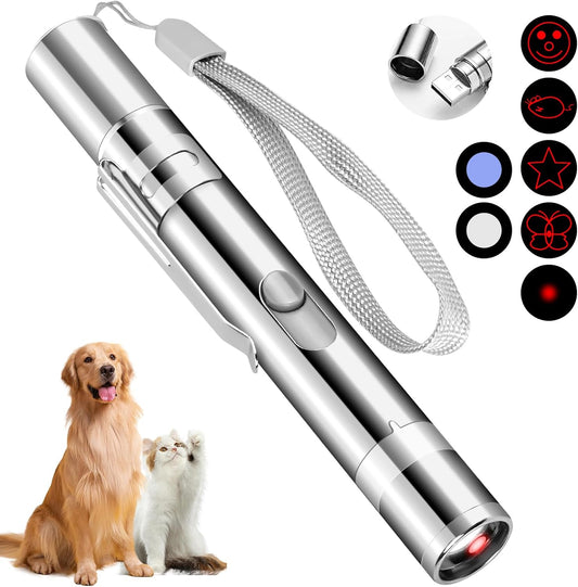 USB Rechargeable Toy – Interactive Indoor Toy with 7 Light Patterns for Cats & Dogs, Fun Training & Exercise Chase Toy