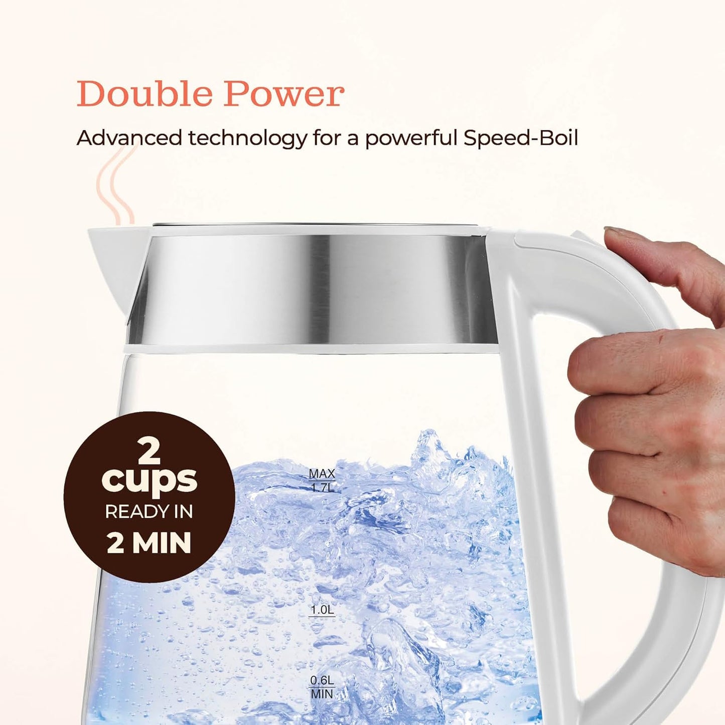 Electric Glass Kettle | Fast Boil Cordless Tea Kettle