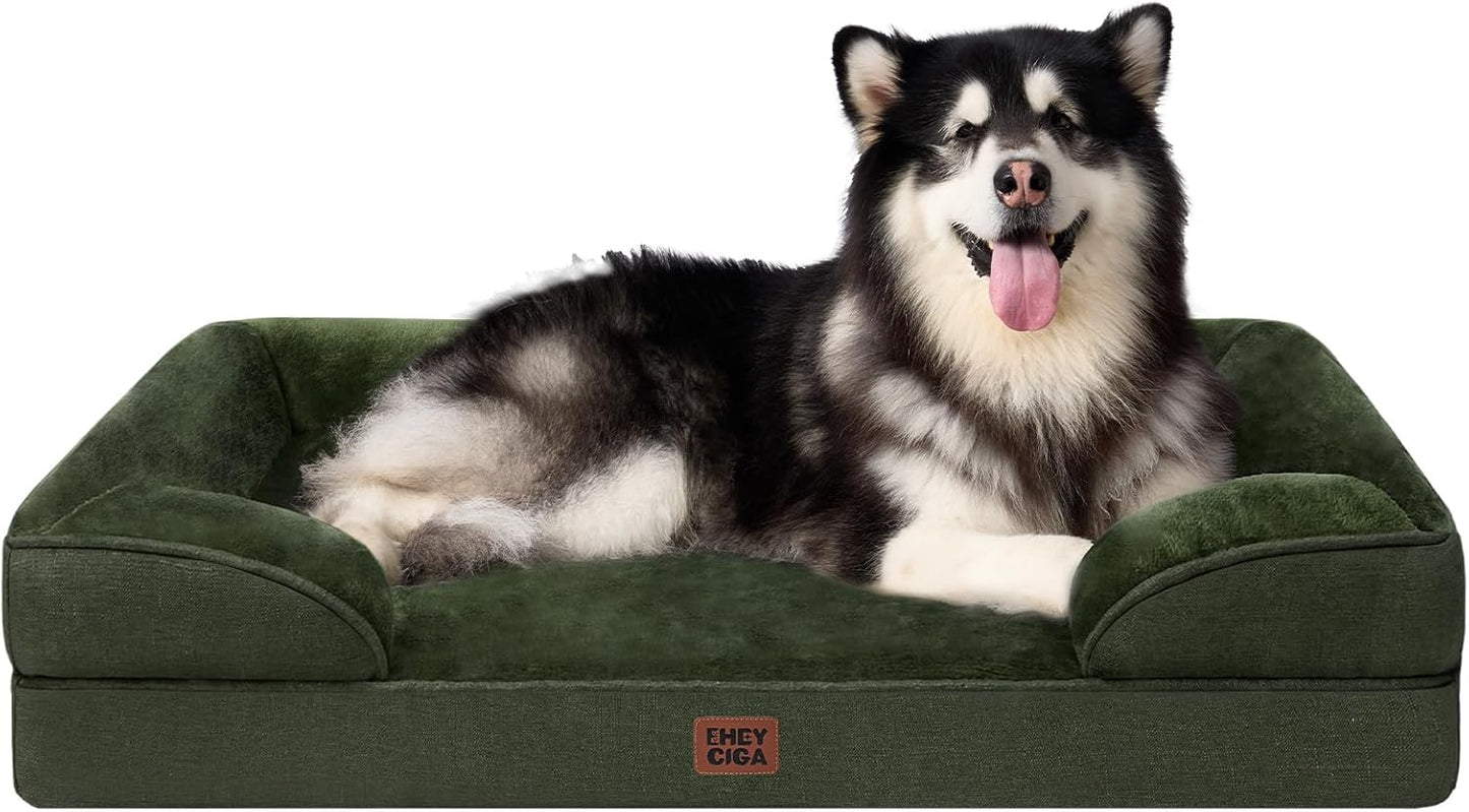 Orthopedic Dog Bed for Small Dogs, Waterproof Memory Foam Small Pet Beds with Sides, Non-Slip Bottom and Egg-Crate Foam Medium Dog Couch Bed with Washable Removable Cover, Grey