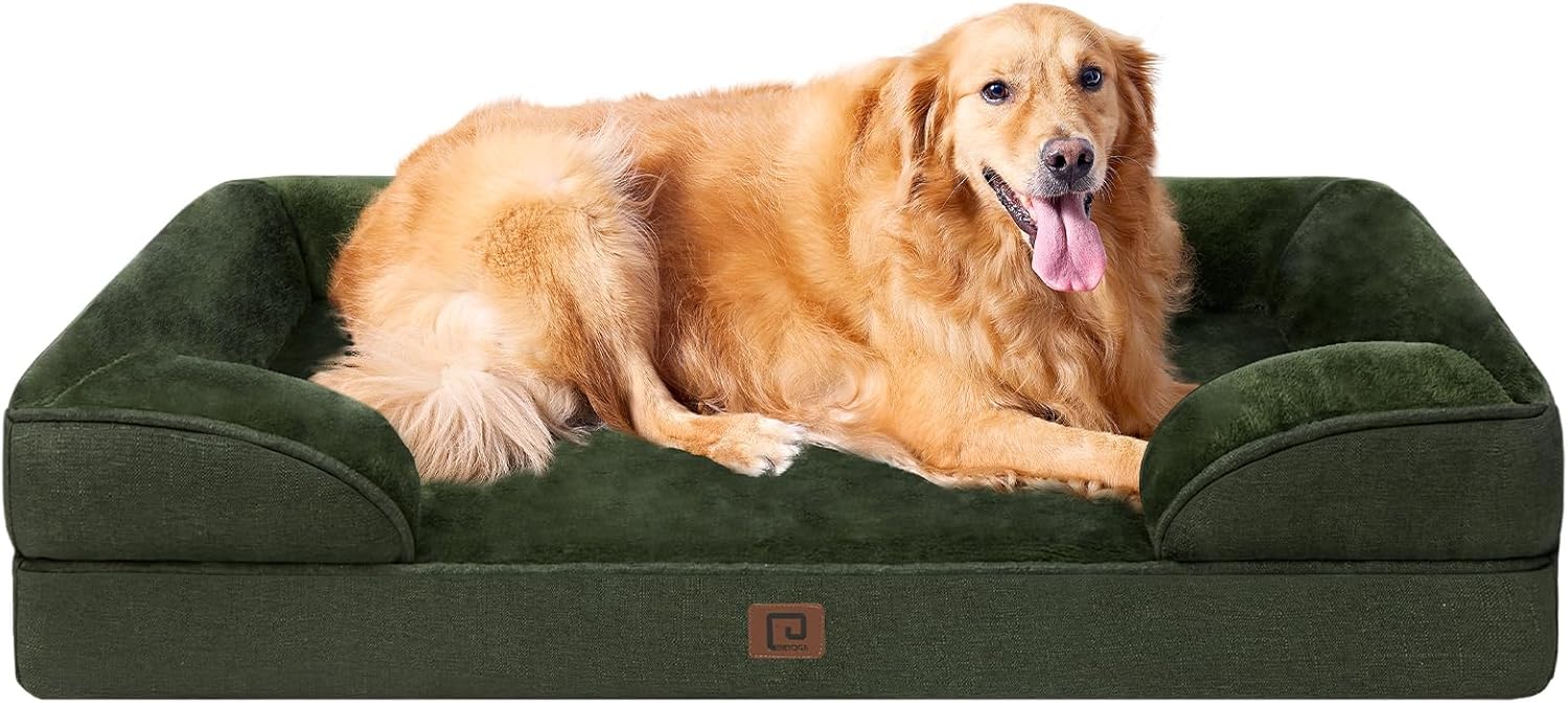 Orthopedic Dog Bed for Small Dogs, Waterproof Memory Foam Small Pet Beds with Sides, Non-Slip Bottom and Egg-Crate Foam Medium Dog Couch Bed with Washable Removable Cover, Grey