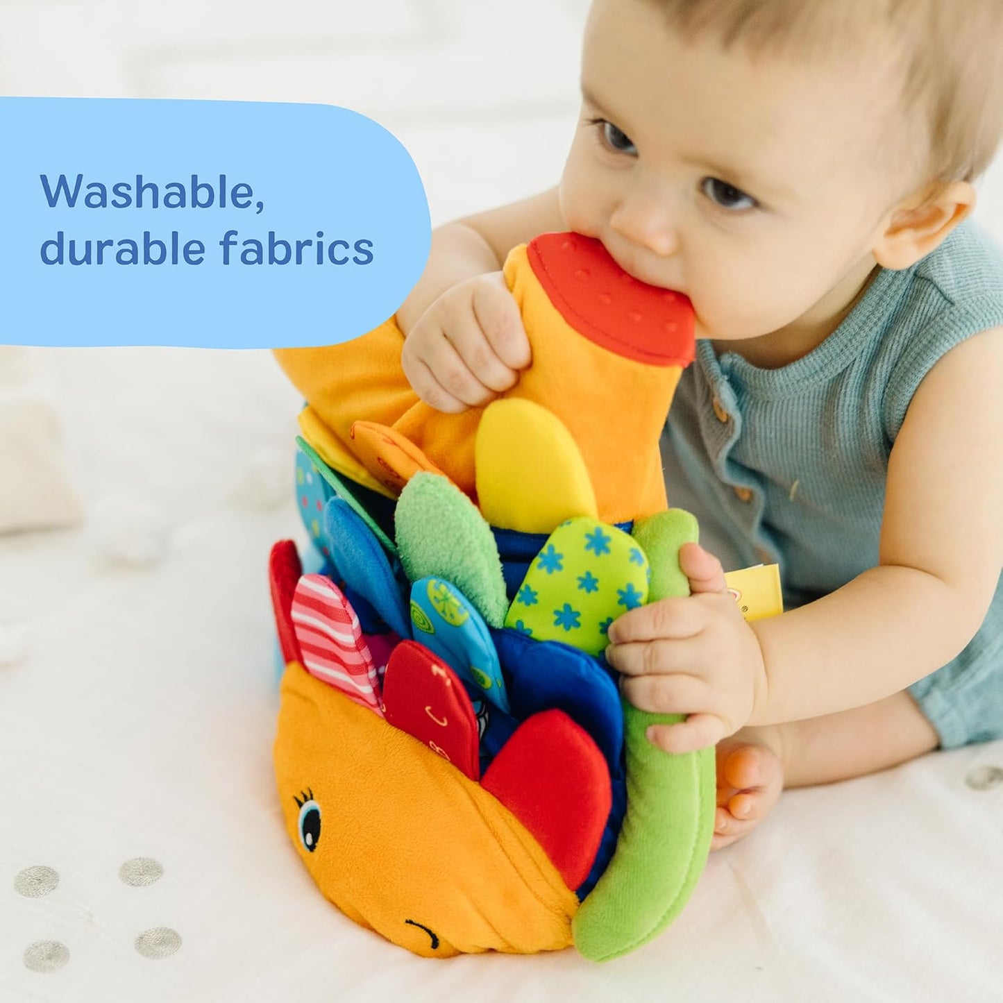 Flip Fish Soft Baby Sensory Toy – Crinkle, Mirror & Plush Activity Toy