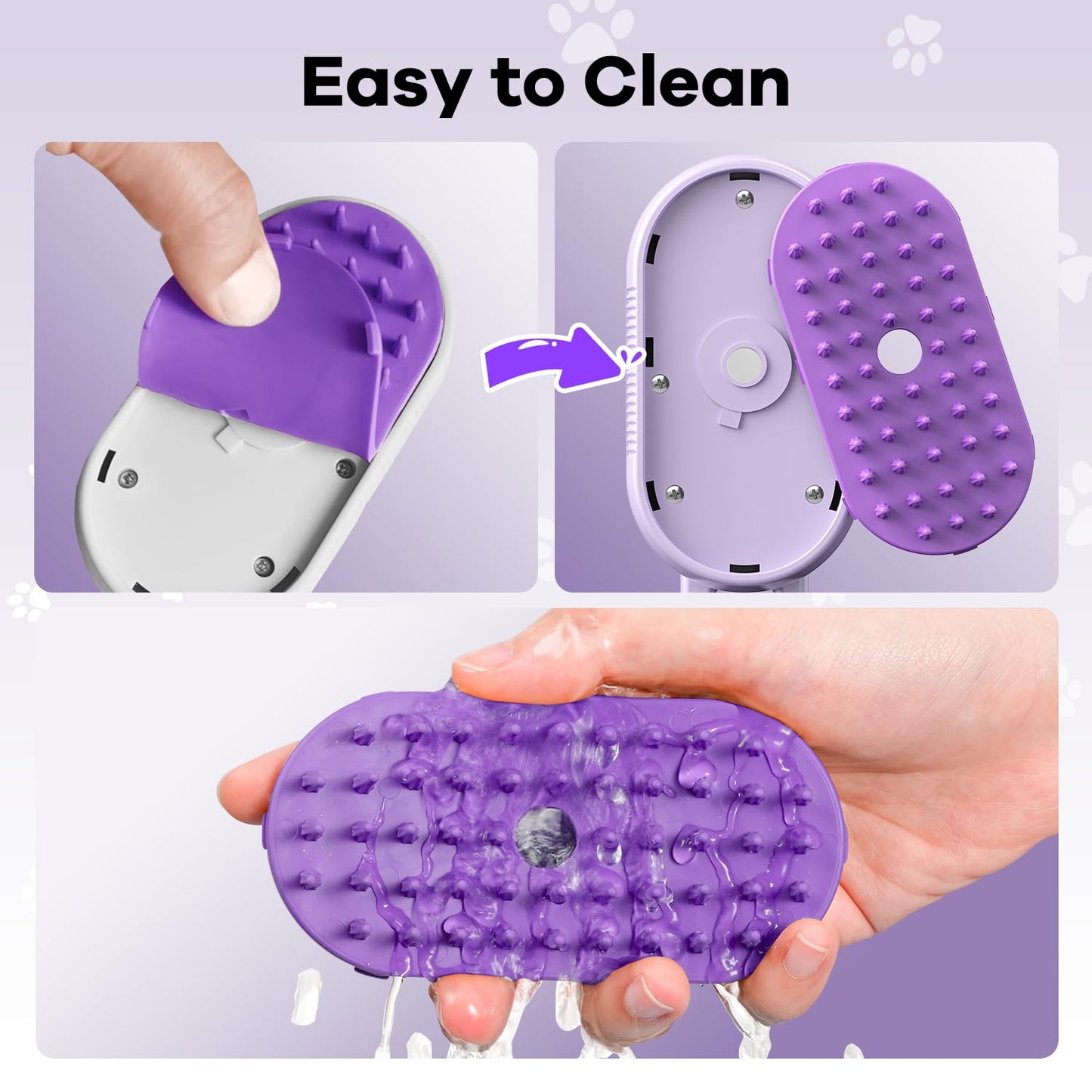 Steam Pet Grooming Brush – 4-in-1 Deshedding, Detangling & Massage Brush