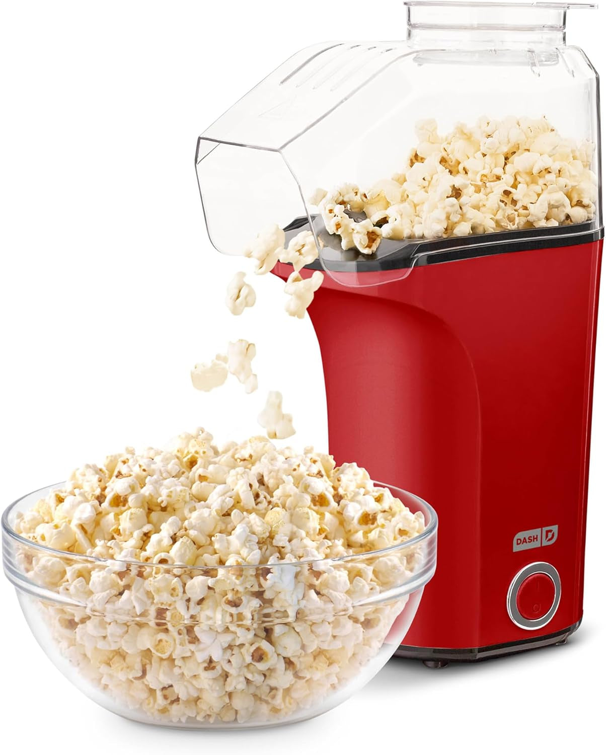 Fresh Pop Popcorn Maker - Oil-Free, Air Popcorn Popper - with Measuring Cup & Recipe Guide - Perfect for Movie Nights - 16 Cups, White