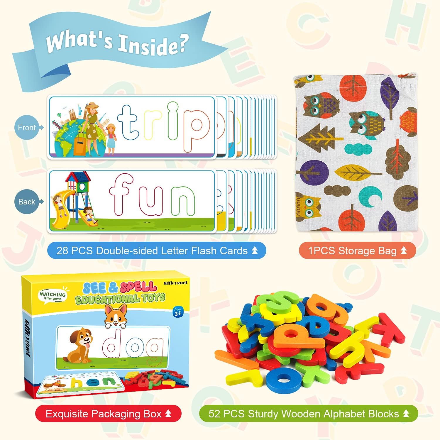 Sight Words Learning Toy for Kids 3–6 | Wooden Reading & Spelling Game