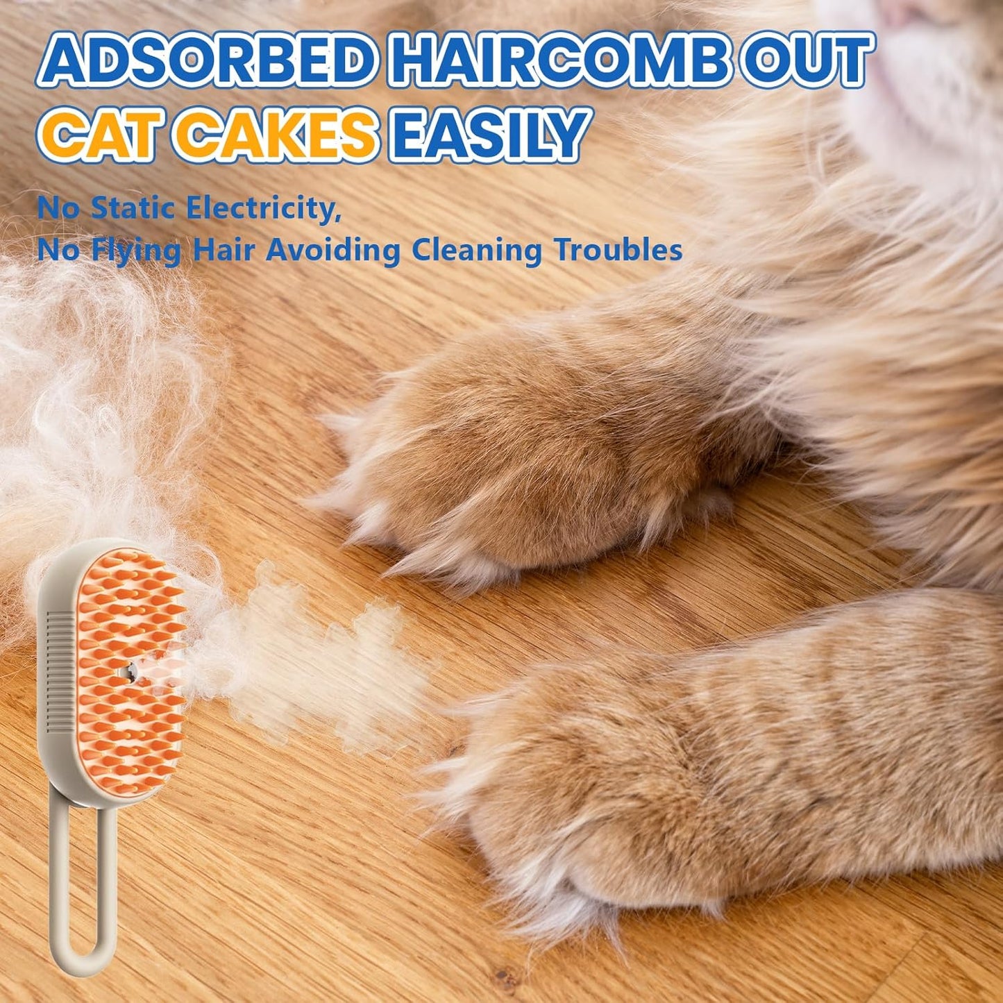 4-in-1 Cat & Dog Steam Grooming Brush – Rechargeable Anti-Static Shedding & Cleaning Tool