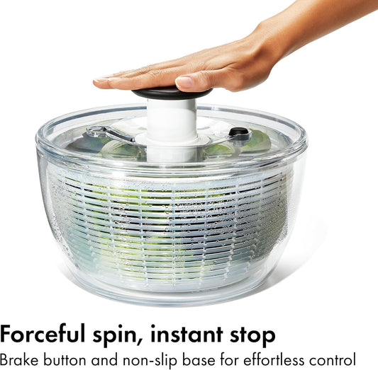 Quick-Dry Salad Spinner – Large 6.2 QT Lettuce Washer, Fruit & Veggie Cleaner with Strainer Bowl