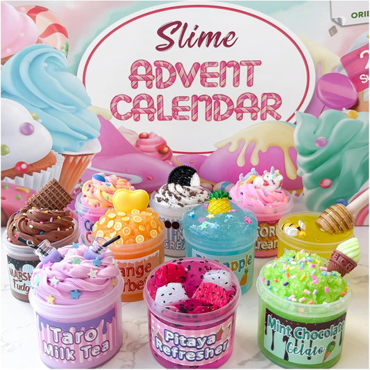 Slime Advent Calendar 2025 – 24 Days of DIY Slime Fun & Christmas Countdown Gift for Kids