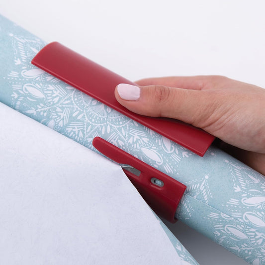 Gift Wrap Cutter (2-Pack) – Red Edition | Safe & Easy Wrapping Paper Cutter Tool | Smooth, Precise Cuts for Gift Wrapping Made in USA