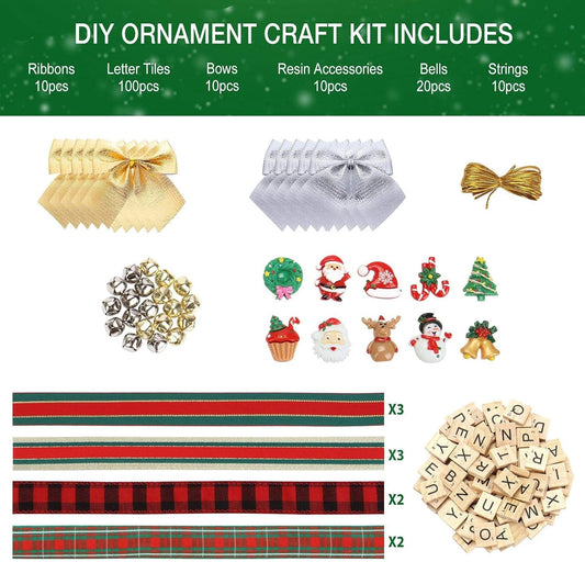 Personalized Letter Tile Christmas Ornaments – DIY Holiday Craft Kit for Tree & Gift Decorations