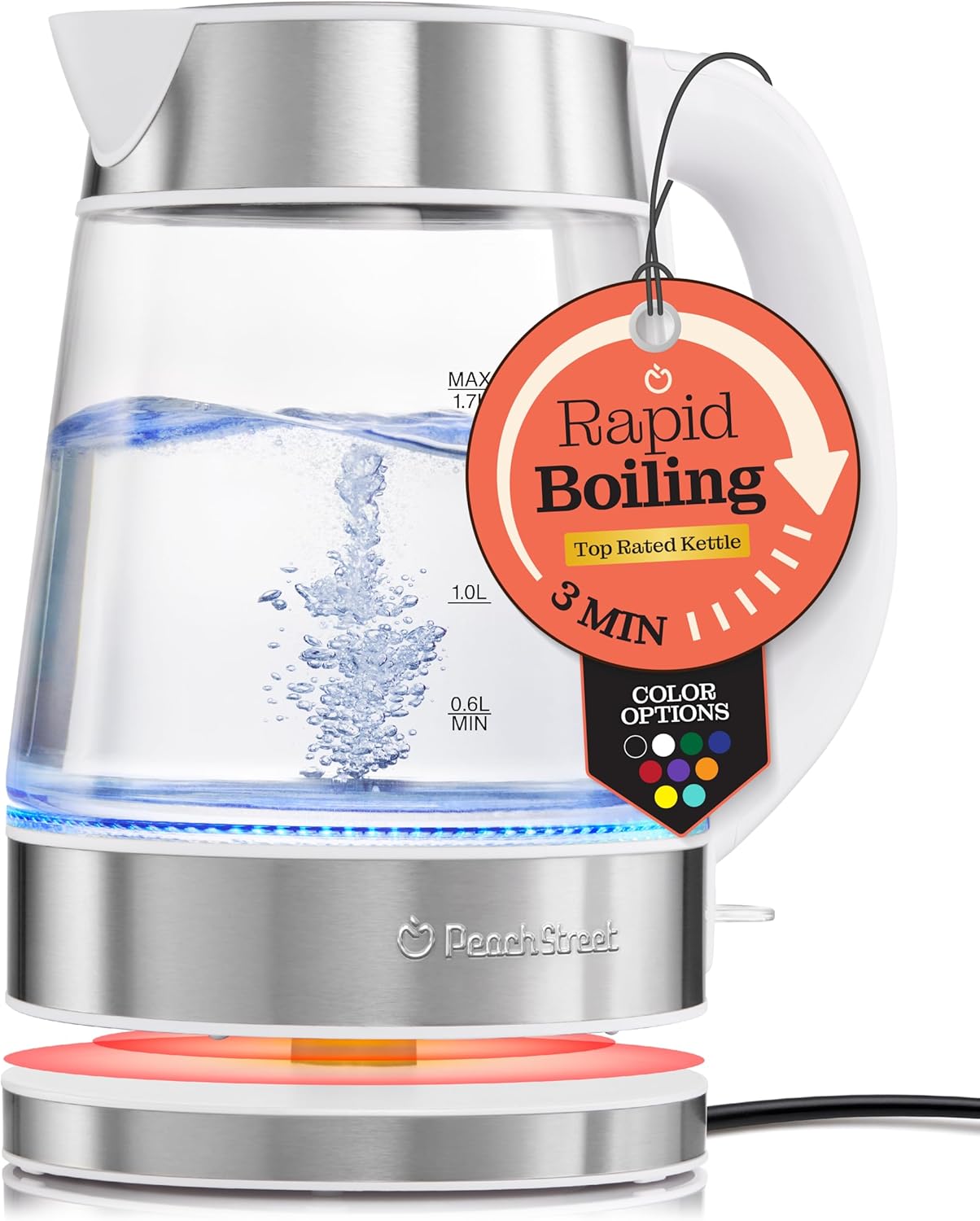 Electric Glass Kettle | Fast Boil Cordless Tea Kettle